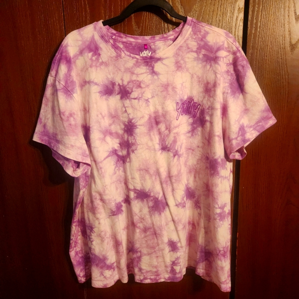 Yitty Purple Tye Dyed Cotton Tshirt XXL